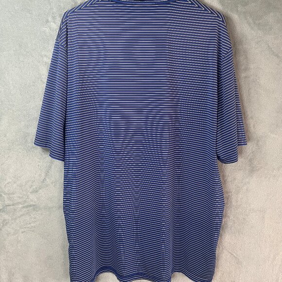 RLX Ralph Lauren Polo Shirt Mens XL Blue Striped SS Golf Stretch Wicking Logo - Picture 6 of 12